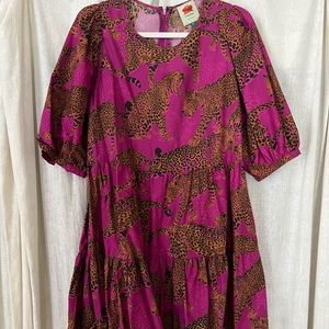 COPY - Farm Rio pink leopard dress